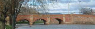 Red Bridge over the Macquarie River at Campbell Town.